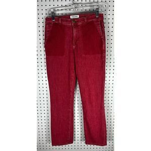 Frame red Le high straight denim jeans